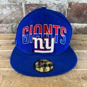 New York Giants New Era 59FIFTY Fitted Football-NFL Cap Hat Blue Red Size 7 3/4